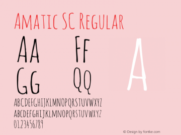 Amatic SC Regular Version 1.001 Font Sample