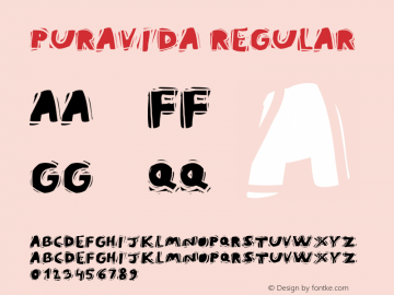 PuraVida Regular OTF 1.000;PS 002.001;Core 1.0.29 Font Sample