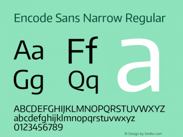 Encode Sans Narrow Regular Version 1.000图片样张