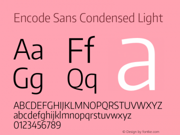 Encode Sans Condensed Light Version 1.000图片样张