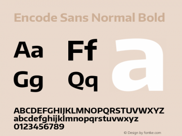 Encode Sans Normal Bold Version 1.000; ttfautohint (v1.00) -l 8 -r 50 -G 200 -x 14 -D latn -f none -w G Font Sample