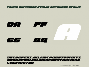 Tauro Expanded Italic Expanded Italic 001.000图片样张