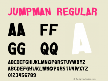 Jumpman Regular Version 1.00 January 12, 2012, initial release Font Sample