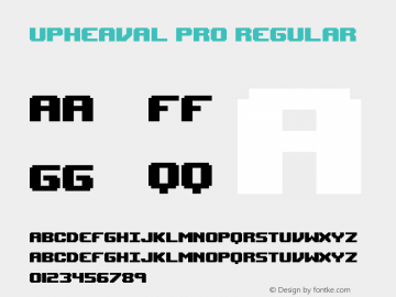 Upheaval Pro Regular Version 1.000 Font Sample