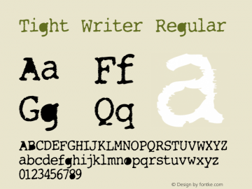 Tight Writer Regular Version 1.001;PS 001.001;hotconv 1.0.56;makeotf.lib2.0.21325 Font Sample
