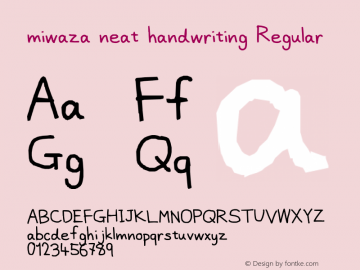 Miwaza Neat Handwriting Font Miwaza Neat Handwriting Lanier My