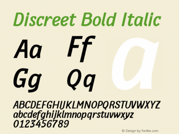 Discreet Bold Italic Discreet 1.0图片样张
