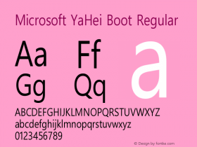 Microsoft YaHei Boot Regular Version 1.29图片样张