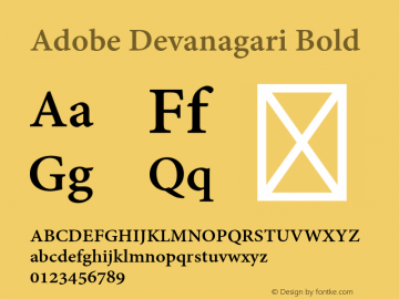 Adobe Devanagari Bold Version 1.105图片样张