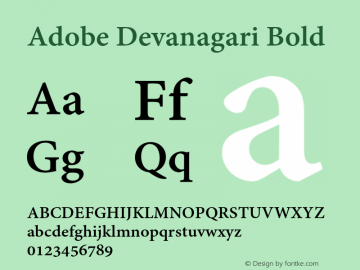 Adobe Devanagari Bold Version 2.001;PS 2.000;hotconv 1.0.70;makeotf.lib2.5.5900图片样张