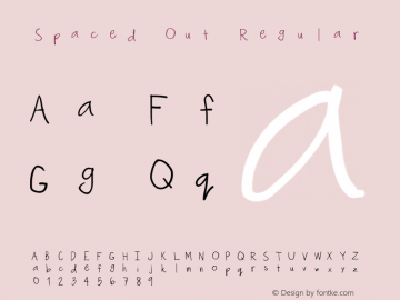 Spaced Out Regular Version 1.00 2012 Font Sample