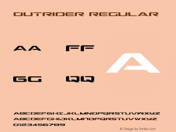 Outrider Regular 001.100 Font Sample