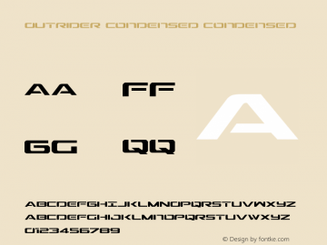 Outrider Condensed Condensed 001.000 Font Sample