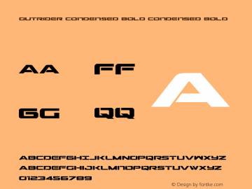 Outrider Condensed Bold Condensed Bold 001.000 Font Sample
