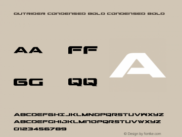 Outrider Condensed Bold Condensed Bold 001.100 Font Sample