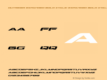 Outrider Expanded Bold Italic Expanded Bold Italic 001.000 Font Sample
