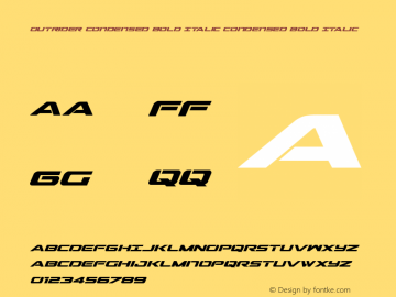 Outrider Condensed Bold Italic Condensed Bold Italic 001.000图片样张