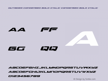 Outrider Condensed Bold Italic Condensed Bold Italic 001.100图片样张