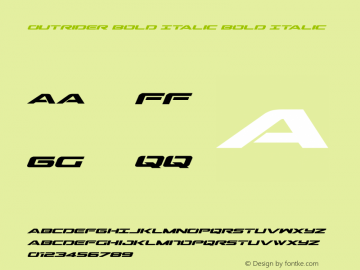 Outrider Bold Italic Bold Italic 001.000 Font Sample