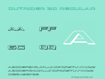 Outrider 3D Regular 001.000 Font Sample