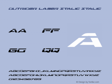 Outrider Laser Italic Italic 001.000 Font Sample