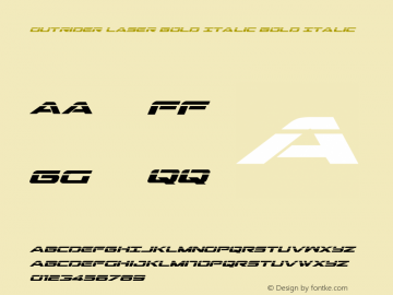 Outrider Laser Bold Italic Bold Italic 001.000 Font Sample
