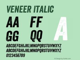 Veneer Italic Version 1.000 Font Sample