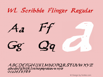 WL Scribble Flinger Regular Version 2.000 Font Sample