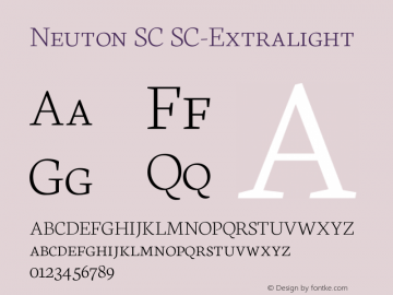 Neuton SC SC-Extralight Version 1.4 Font Sample