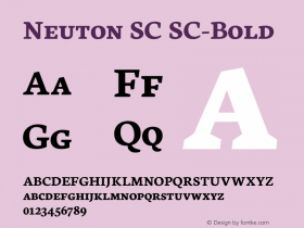 Neuton SC SC-Bold Version 1.45 Font Sample