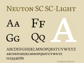 Neuton SC SC-Light Version 1.45 Font Sample