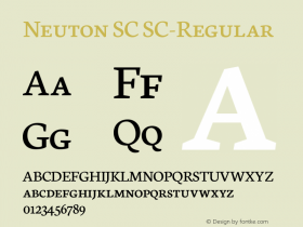 Neuton SC SC-Regular Version 1.45 Font Sample