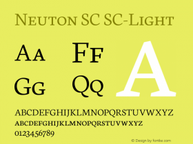 Neuton SC SC-Light Version 1.46 Font Sample