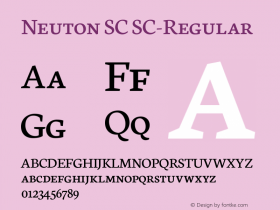 Neuton SC SC-Regular Version 1.46 Font Sample