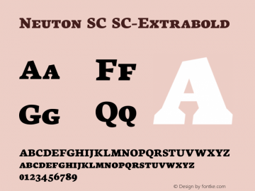 Neuton SC SC-Extrabold Version 1.46 Font Sample