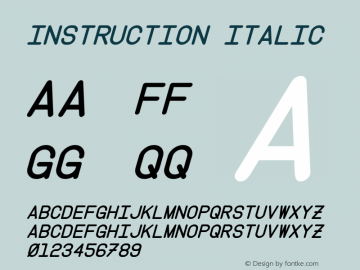 Instruction Italic Version 1.10 - June 28, 2013 Font Sample
