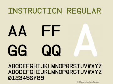 Instruction Regular Version 1.10 February 12, 2015 Font Sample