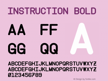 Instruction Bold Version 1.10 February 12, 2015 Font Sample