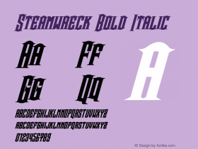 Steamwreck Bold Italic Version 1.10 October 27, 2013图片样张