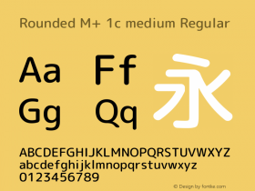 Rounded M+ 1c medium Regular Version 1.059.20150529 Font Sample