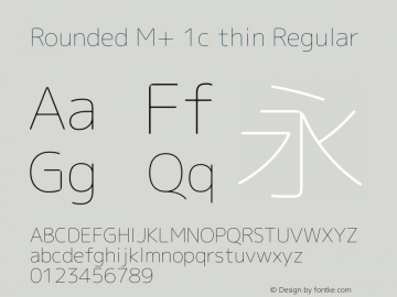 Rounded M+ 1c thin Regular Version 1.046.20120229 Font Sample