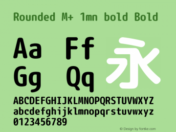 Rounded M+ 1mn bold Bold Version 1.056 Font Sample