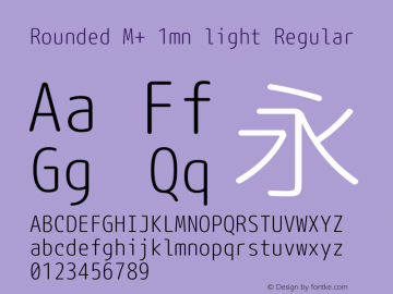 Rounded M+ 1mn light Regular Version 1.056 Font Sample