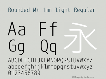 Rounded M+ 1mn light Regular Version 1.057.20131215 Font Sample