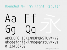 Rounded M+ 1mn light Regular Version 1.057.20140107 Font Sample