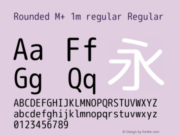 Rounded M+ 1m regular Regular Version 1.046.20120229 Font Sample