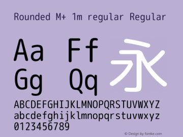 Rounded M+ 1m regular Regular Version 1.056 Font Sample