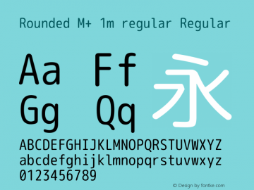Rounded M+ 1m regular Regular Version 1.057.20131215 Font Sample