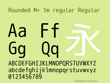 Rounded M+ 1m regular Regular Version 1.057.20140107 Font Sample