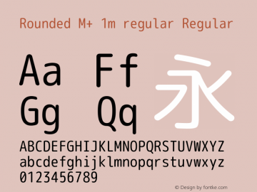 Rounded M+ 1m regular Regular Version 1.058.20140226 Font Sample